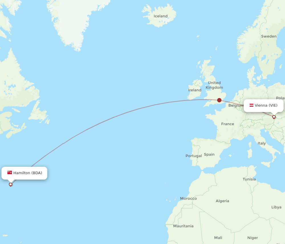 VIE-BDA flight routes