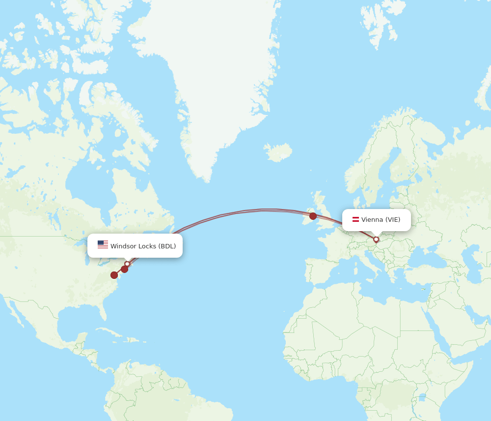 VIE-BDL flight routes