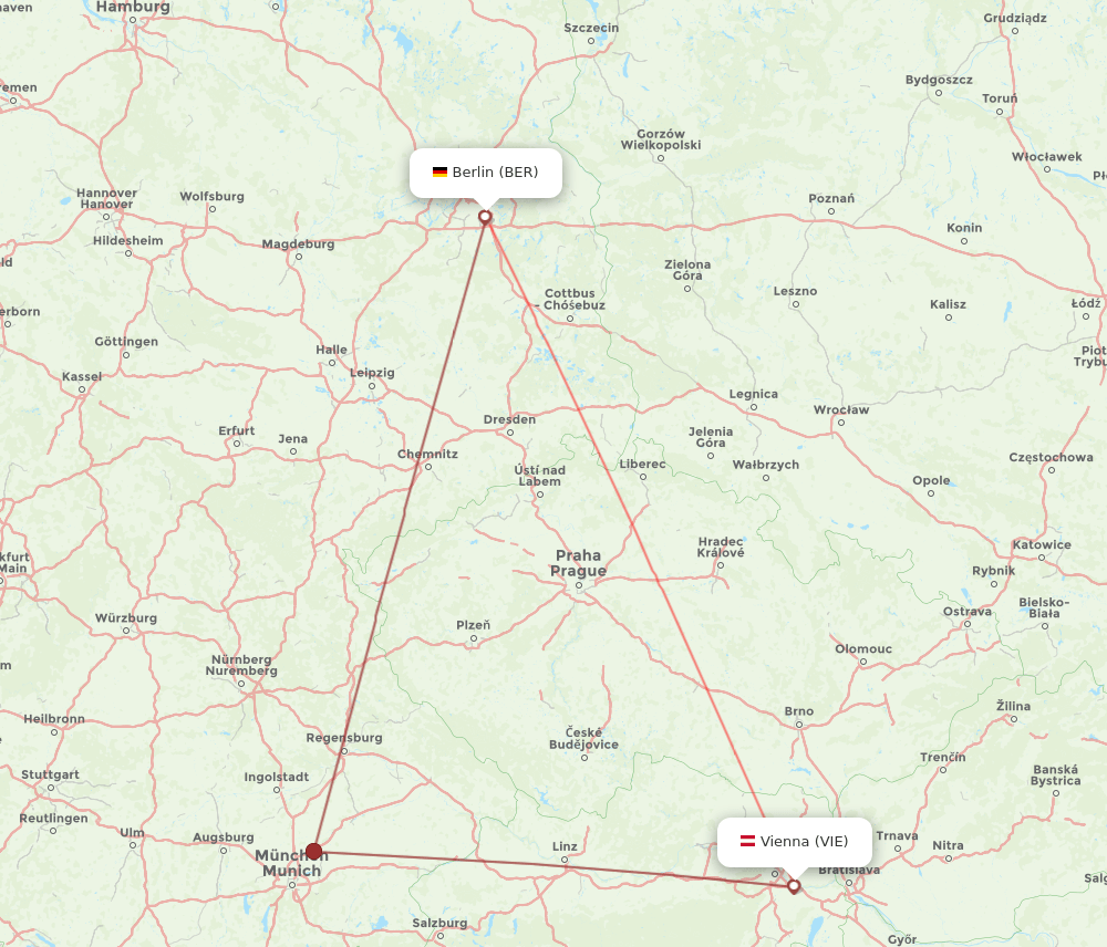 VIE-BER flight routes