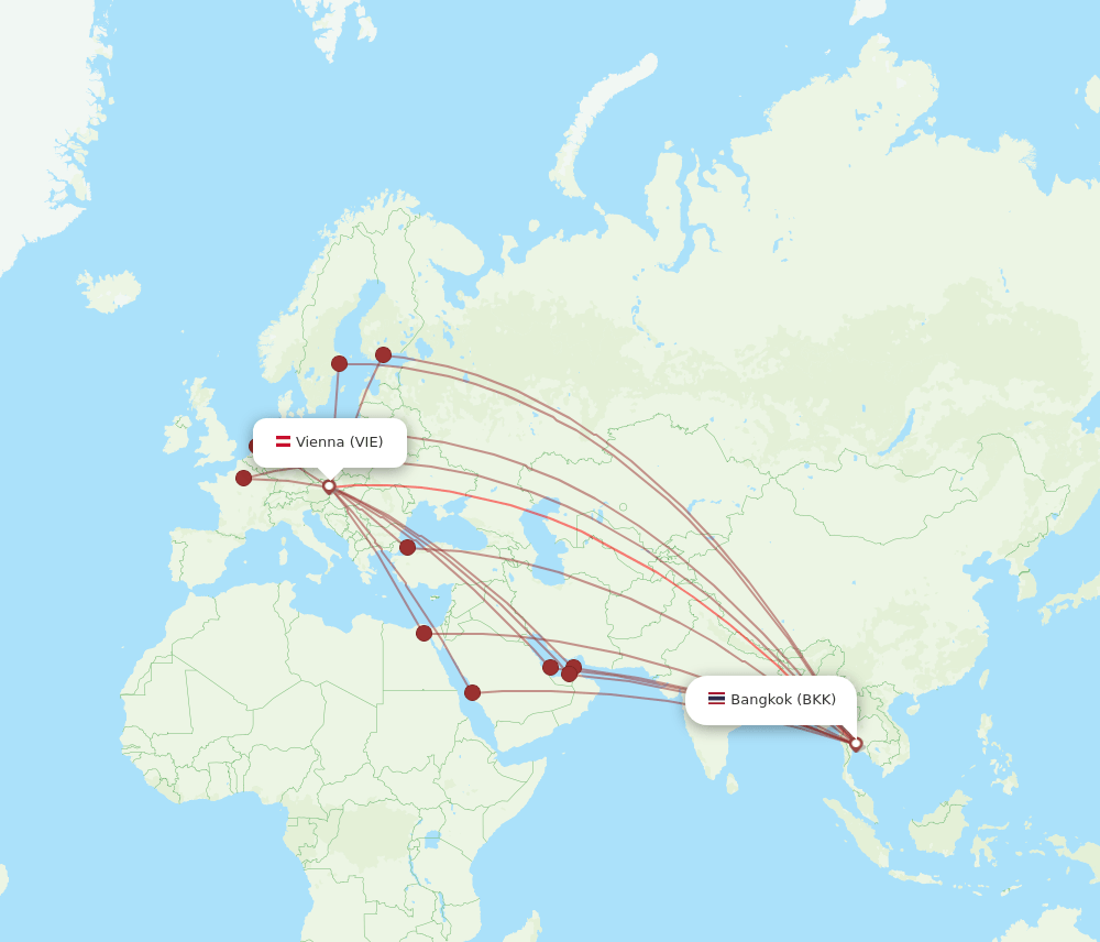 VIE-BKK flight routes