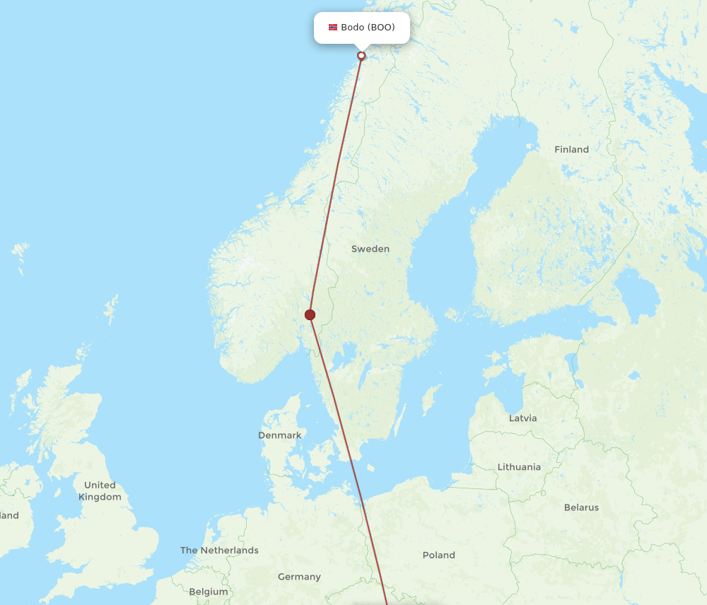 VIE-BOO flight routes