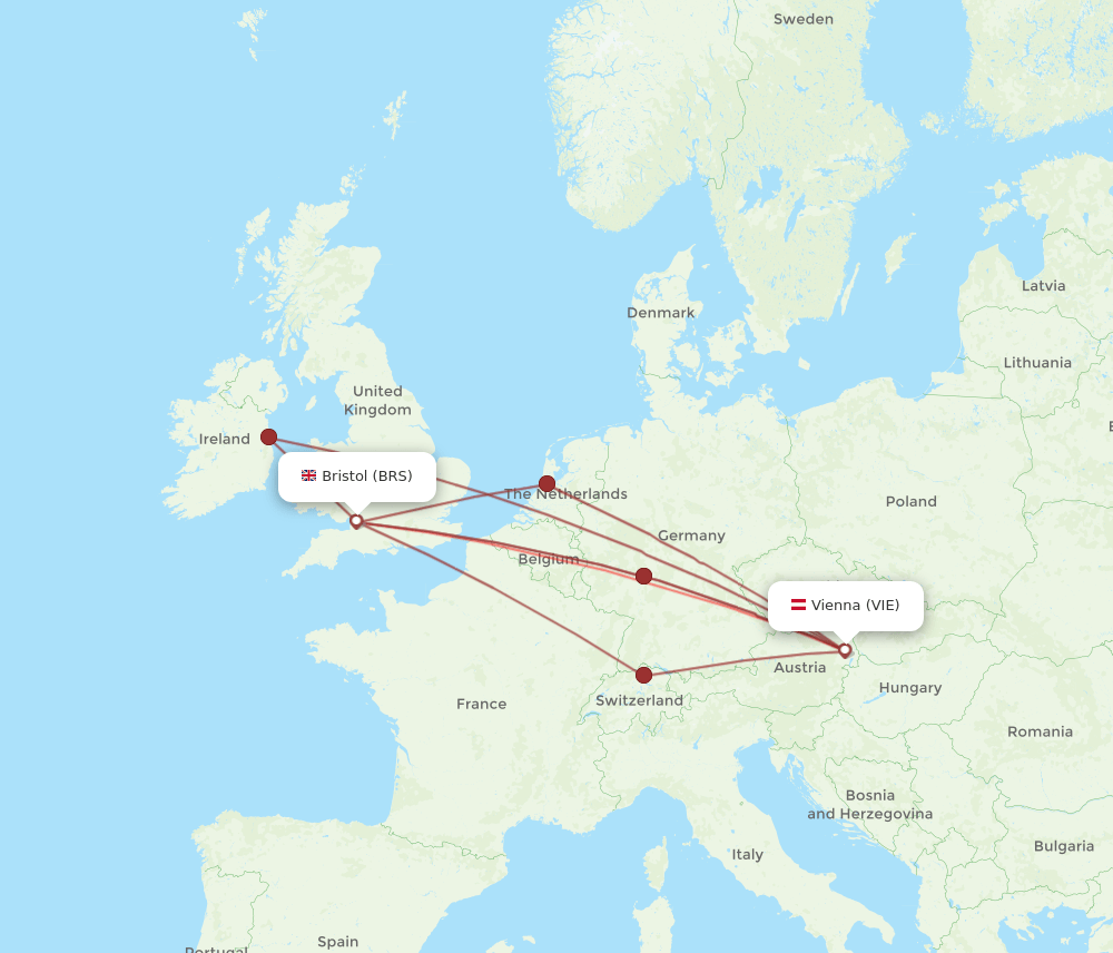 VIE-BRS flight routes