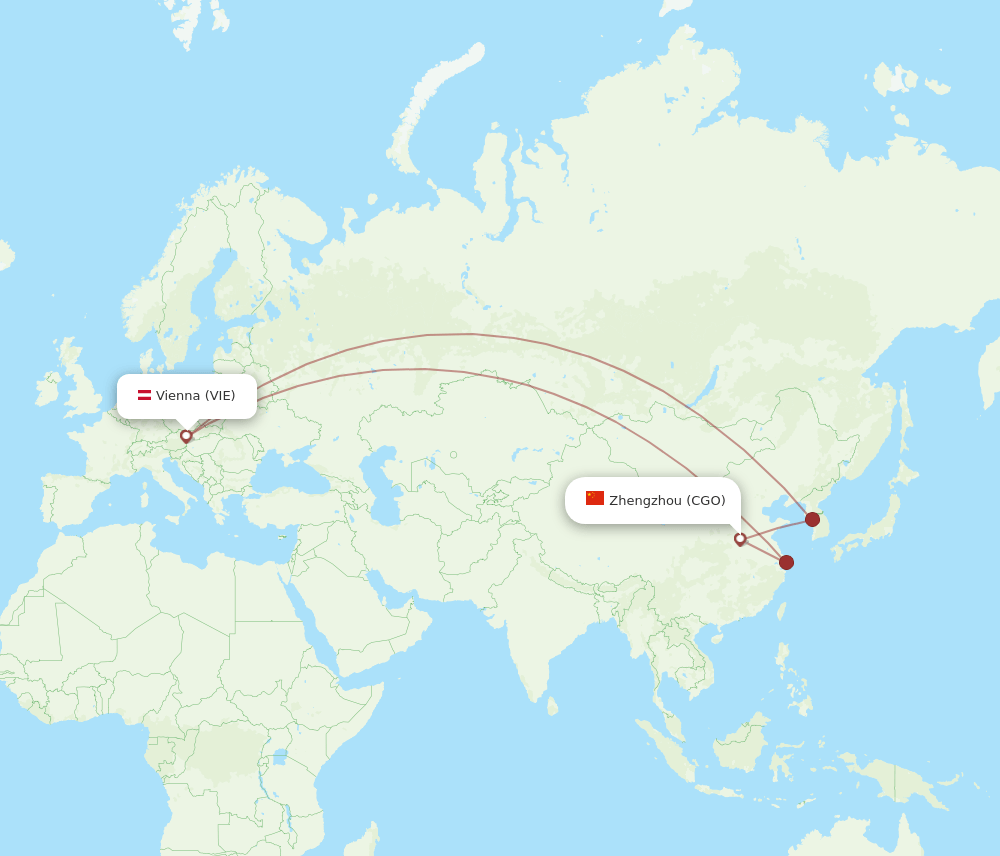VIE-CGO flight routes