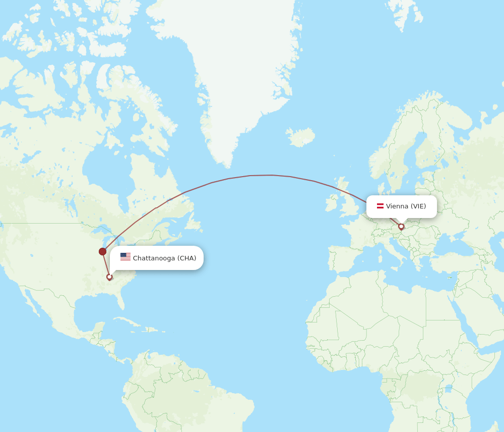 VIE-CHA flight routes