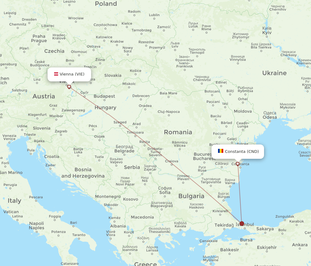 VIE-CND flight routes