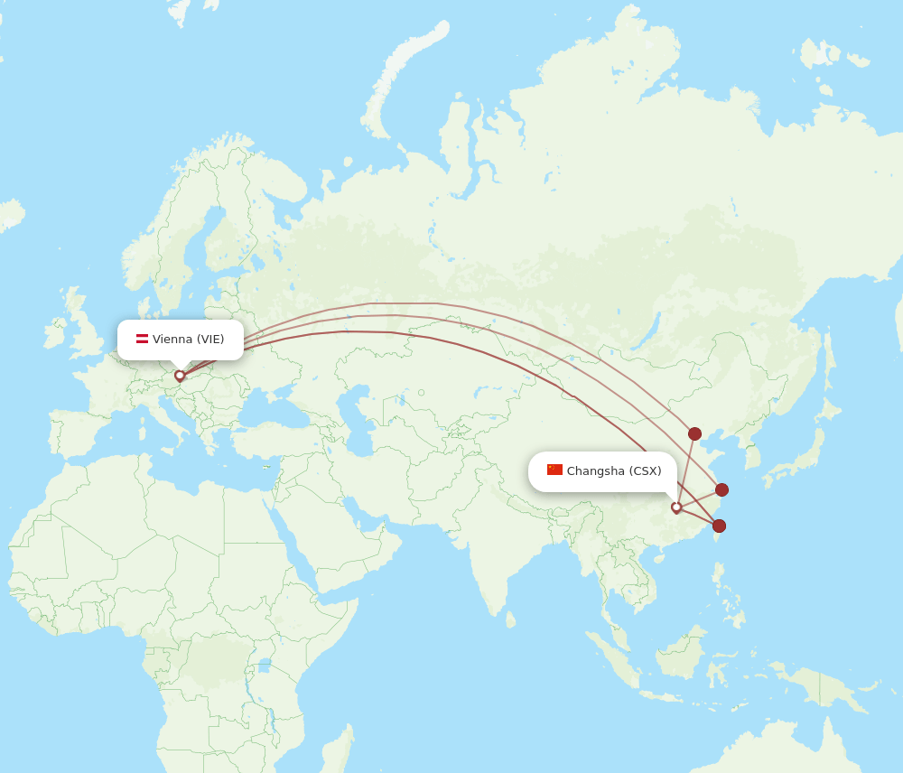 VIE-CSX flight routes