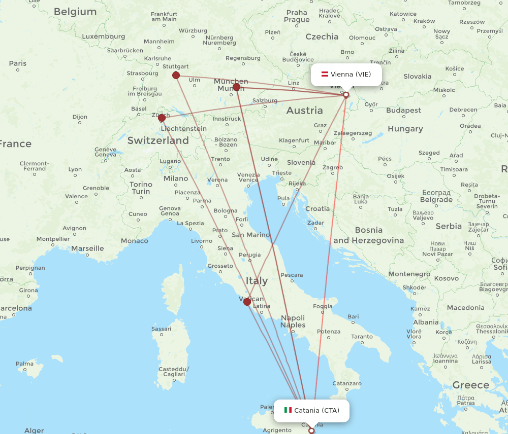 VIE-CTA flight routes