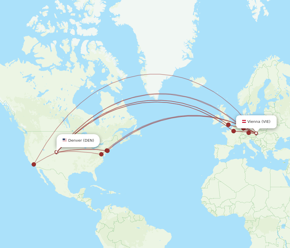 VIE-DEN flight routes