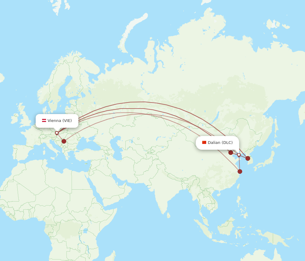 VIE-DLC flight routes