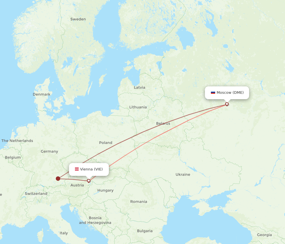 VIE to DME flights and routes map