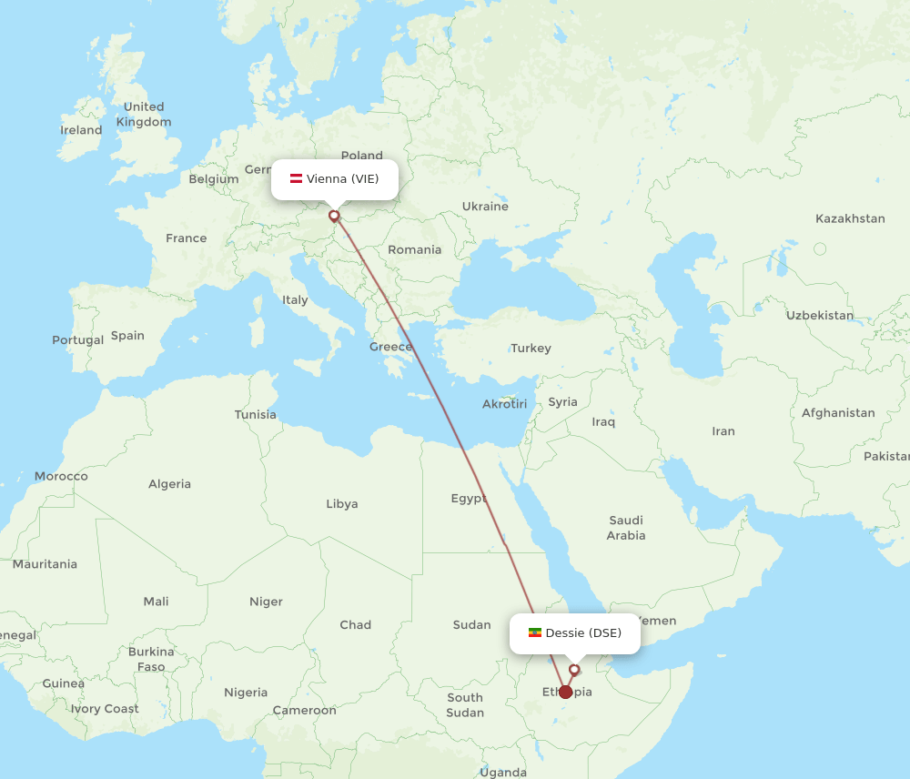 VIE-DSE flight routes