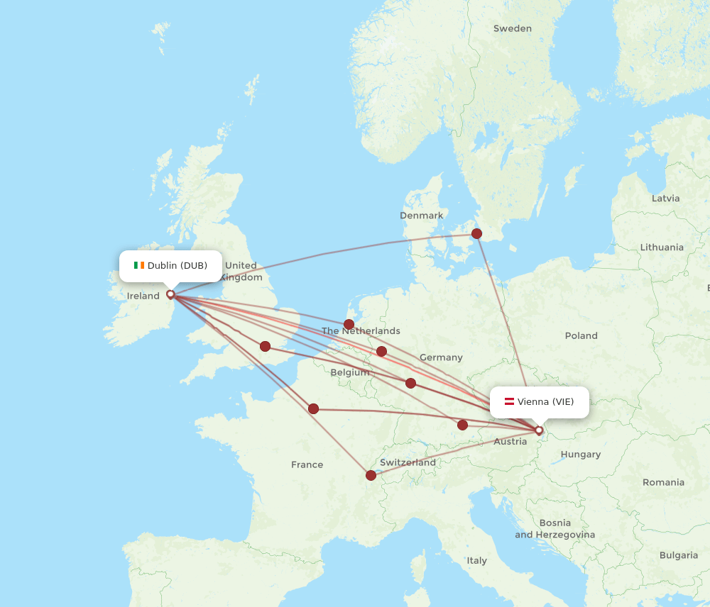 VIE-DUB flight routes