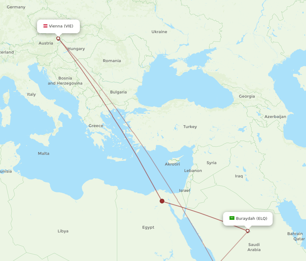 VIE-ELQ flight routes