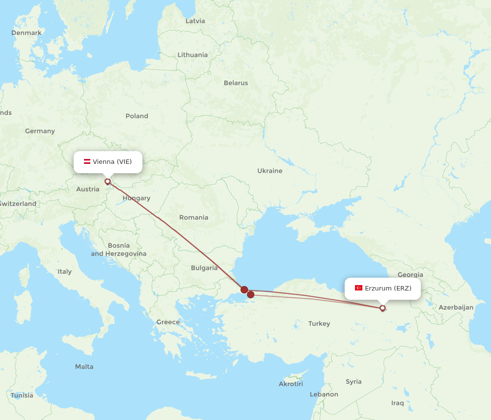 VIE-ERZ flight routes