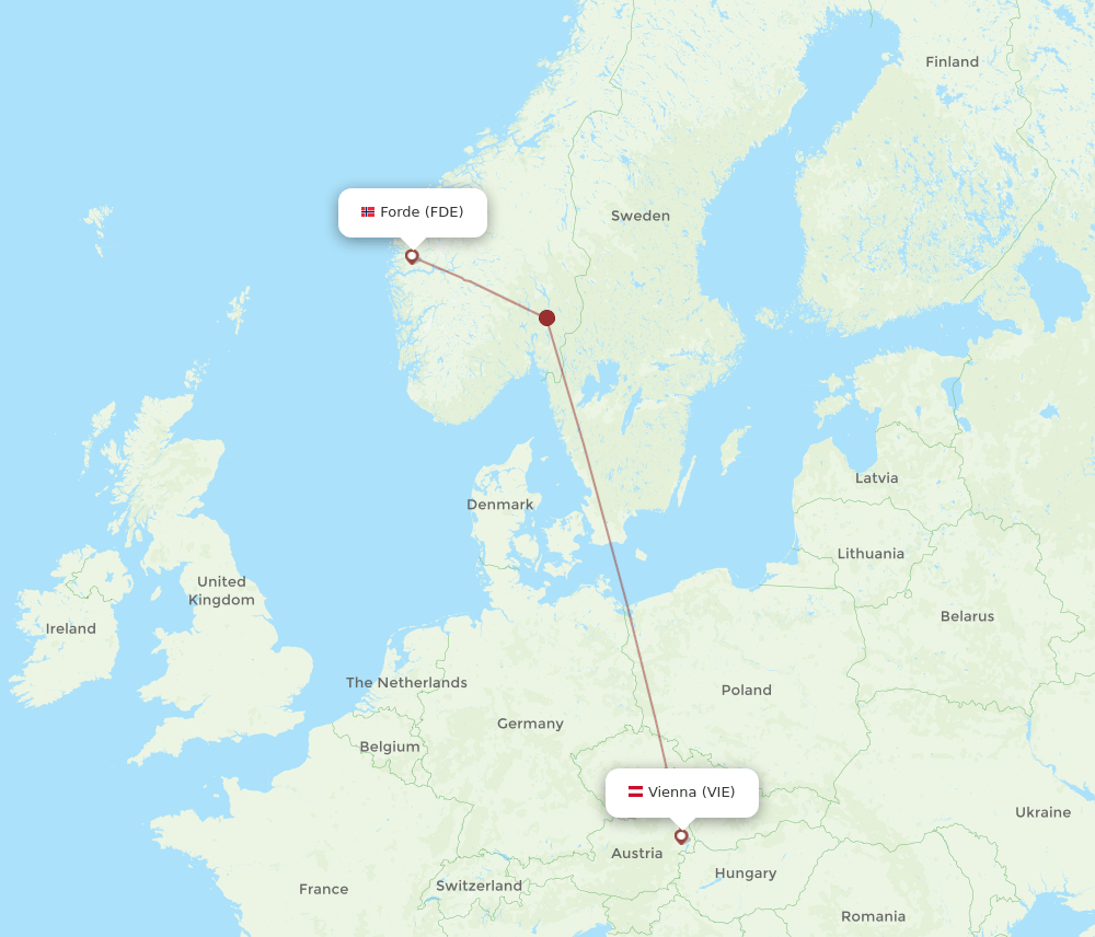 VIE-FDE flight routes
