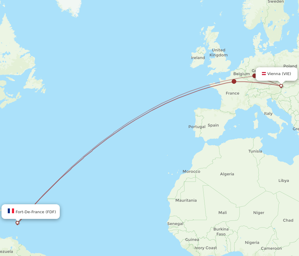 VIE to FDF flights and routes map