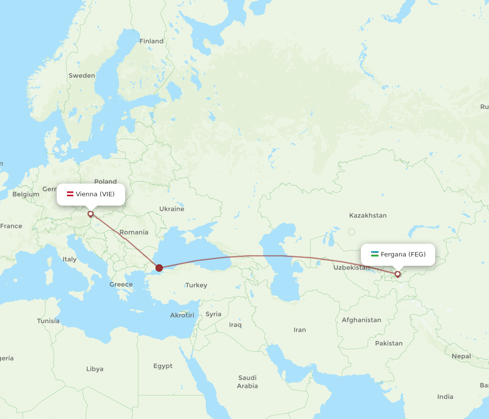VIE-FEG flight routes