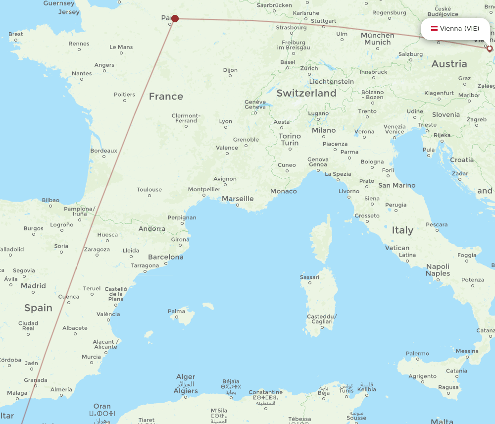 VIE-FEZ flight routes
