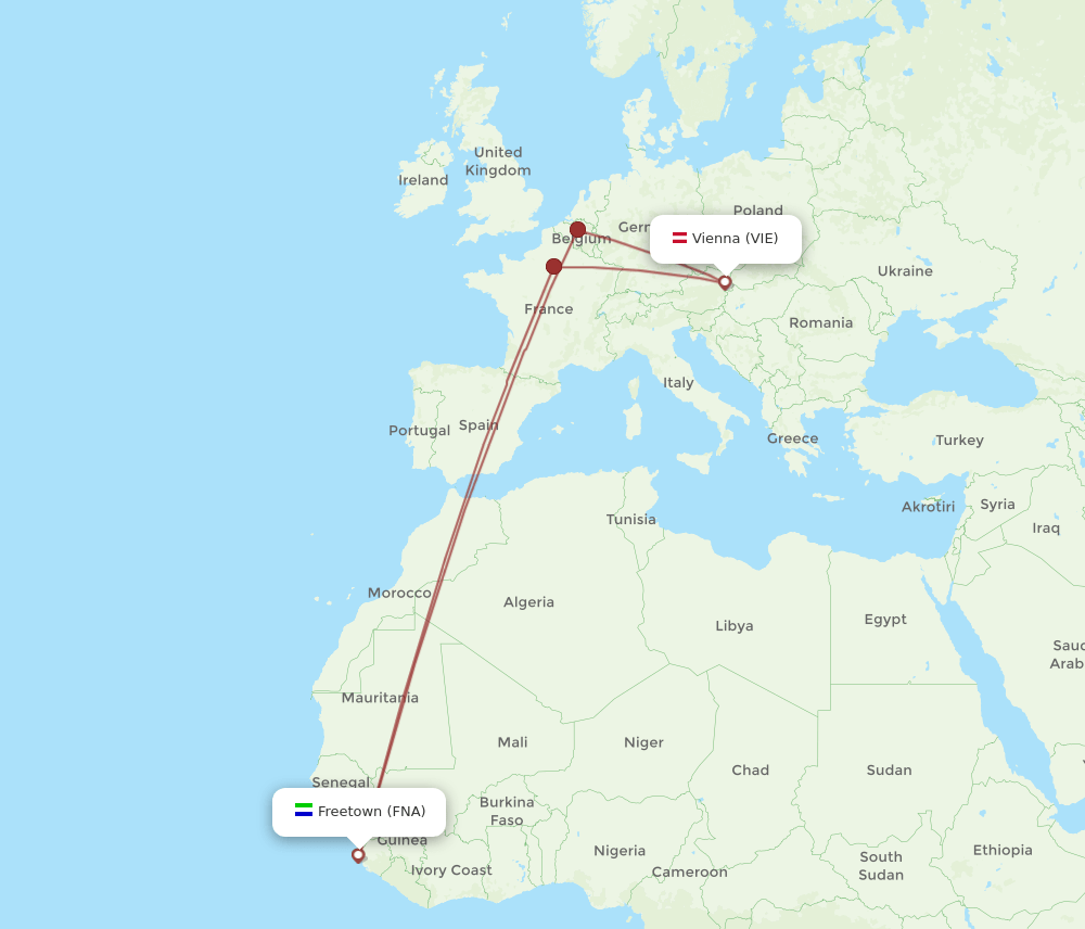 VIE-FNA flight routes