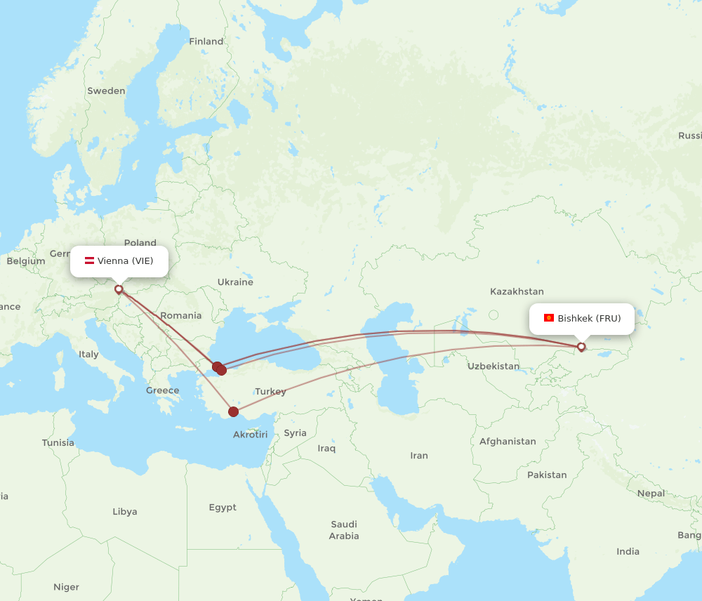 VIE-FRU flight routes