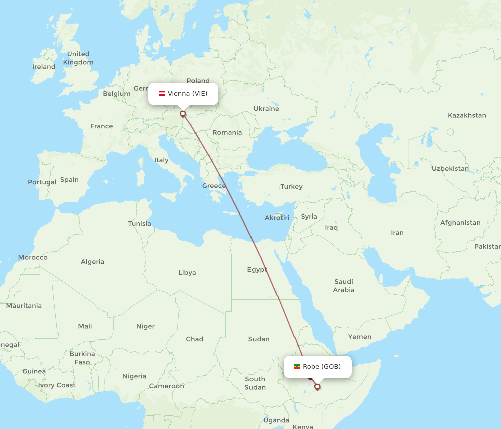 VIE-GOB flight routes