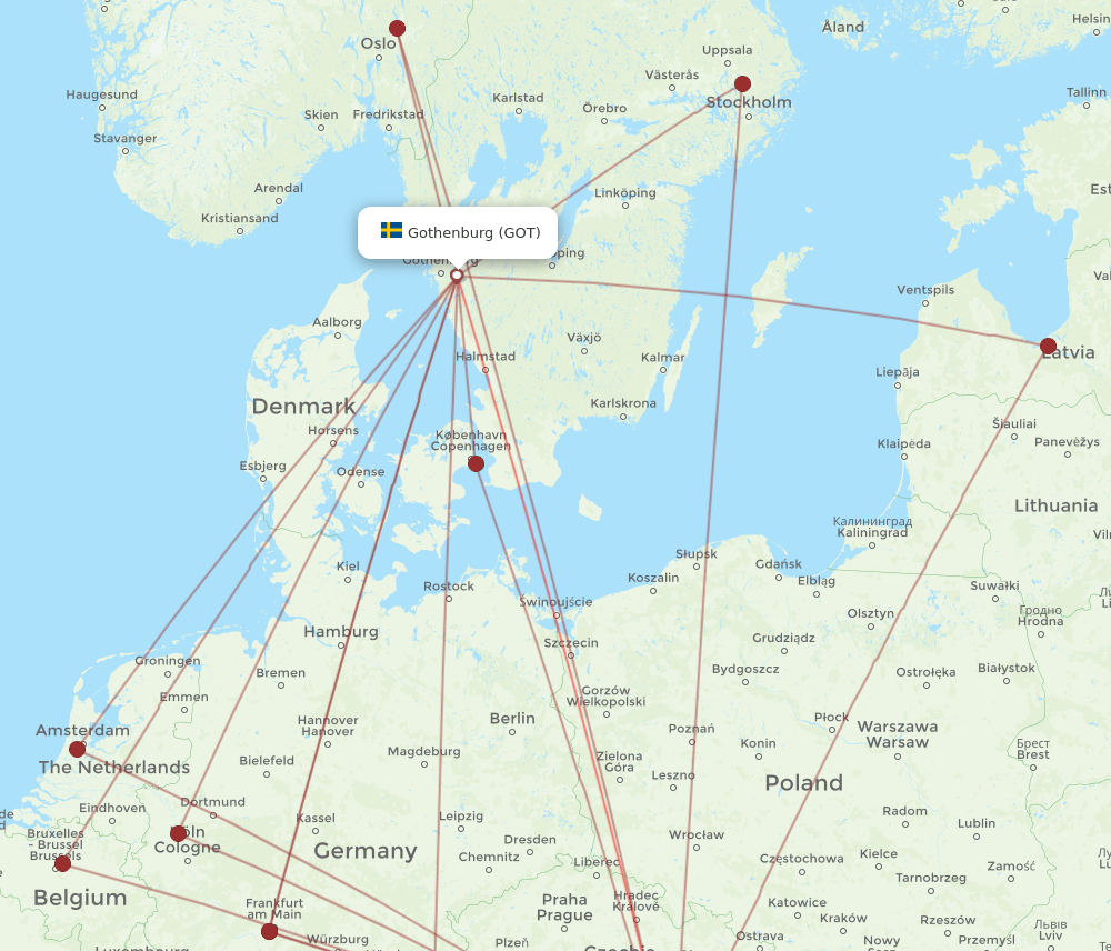 VIE-GOT flight routes