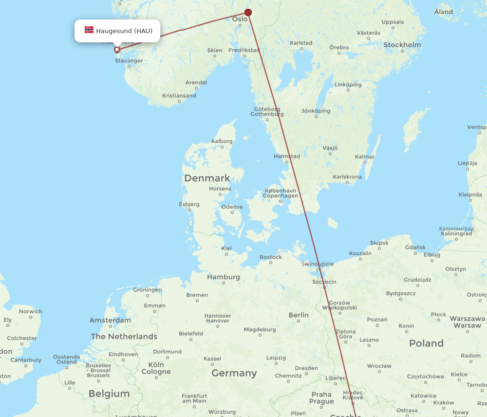 VIE to HAU flights and routes map