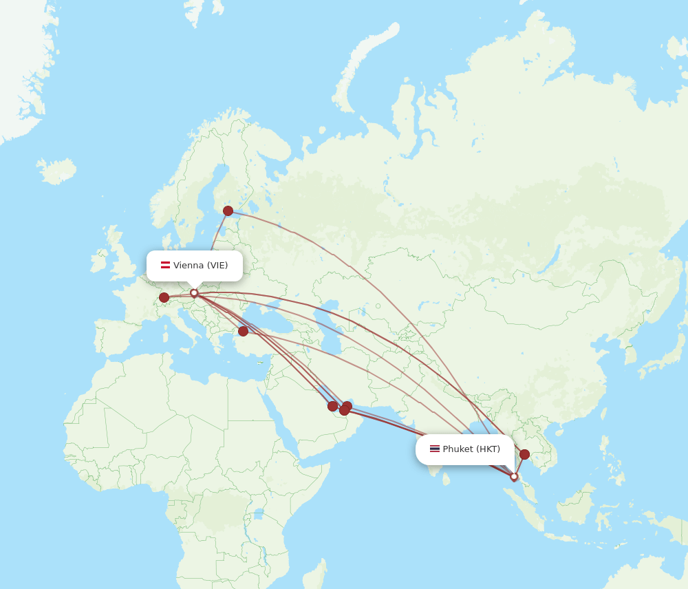 VIE-HKT flight routes
