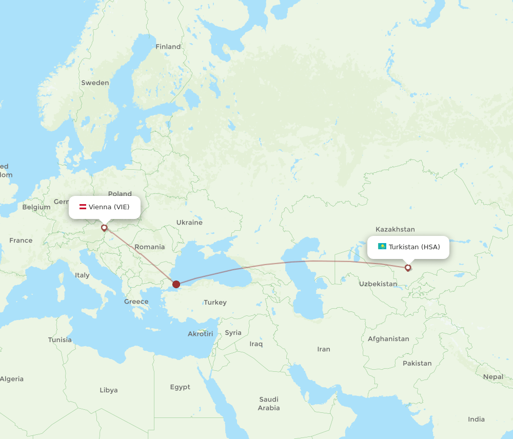 VIE-HSA flight routes