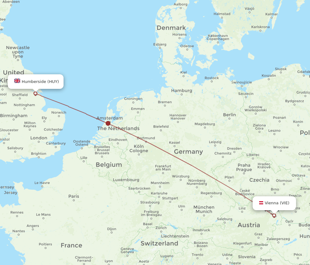 VIE-HUY flight routes