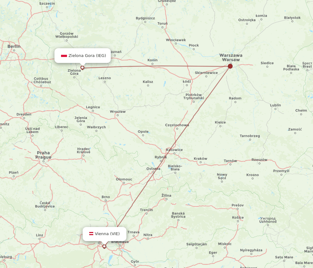 VIE-IEG flight routes