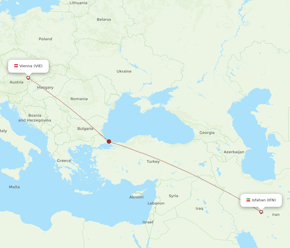 VIE-IFN flight routes