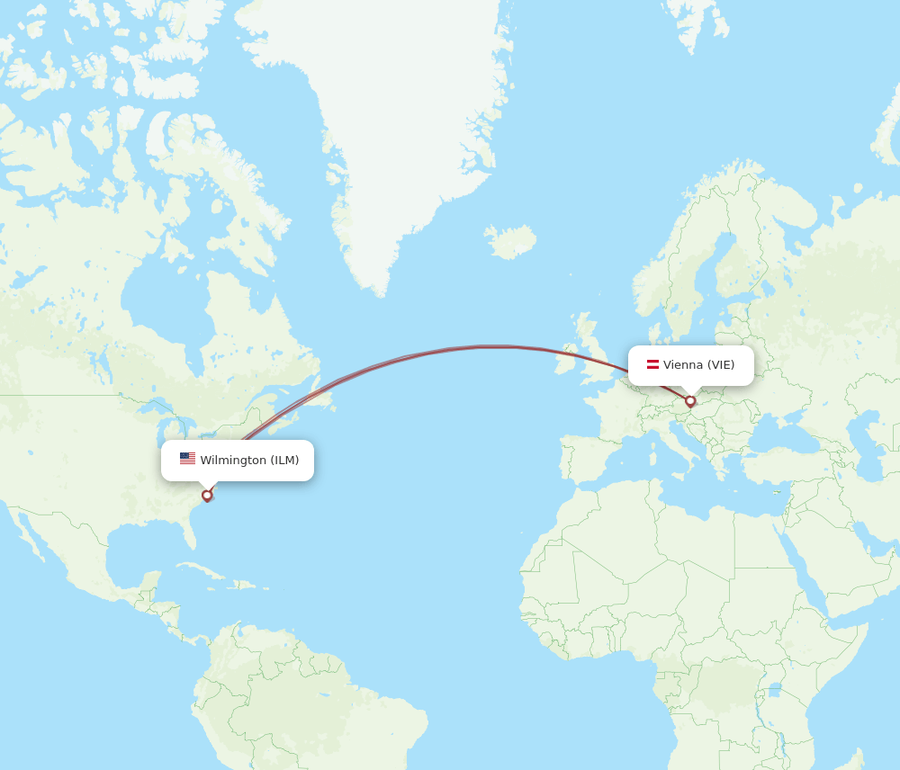 VIE-ILM flight routes