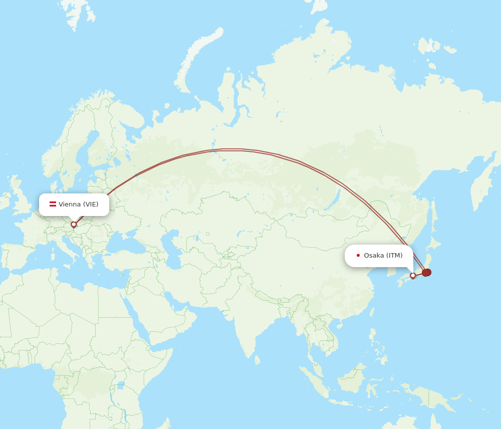 VIE to ITM flights and routes map