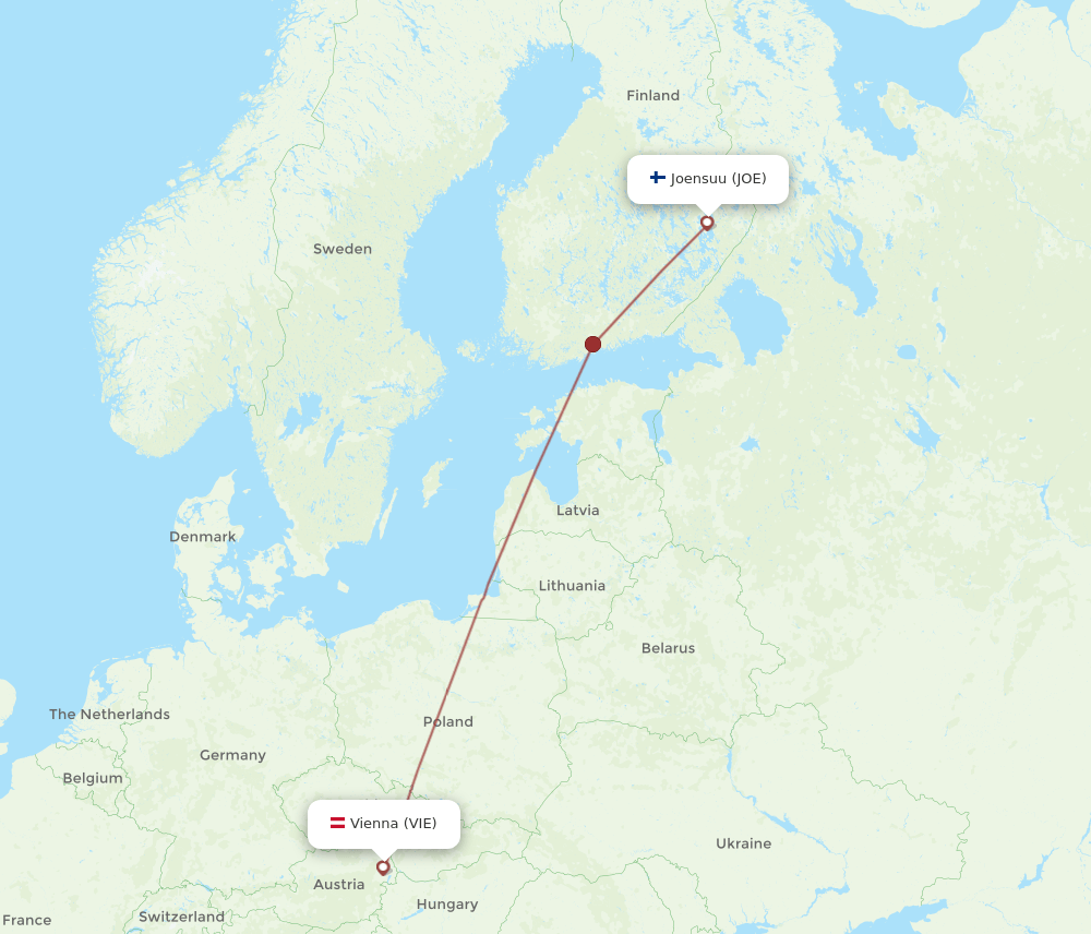 VIE-JOE flight routes