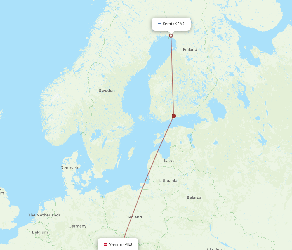 VIE-KEM flight routes