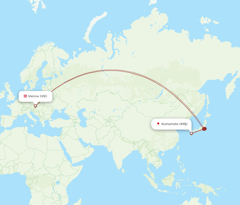 VIE to KMJ flights and routes map