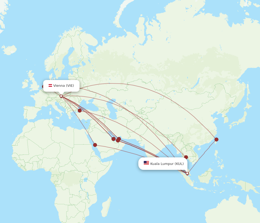 VIE-KUL flight routes