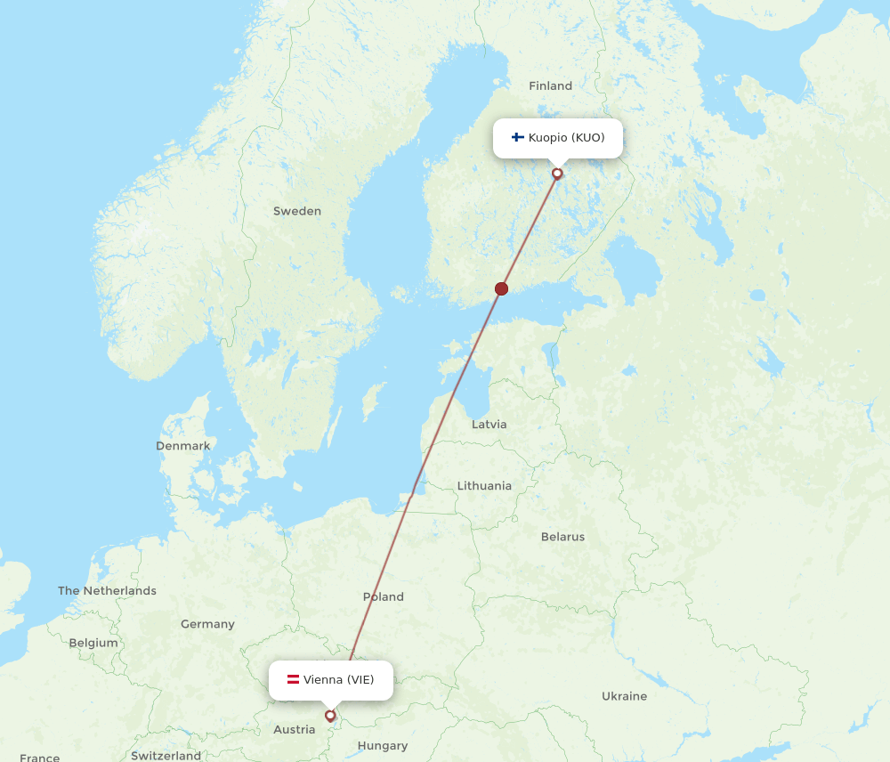VIE-KUO flight routes