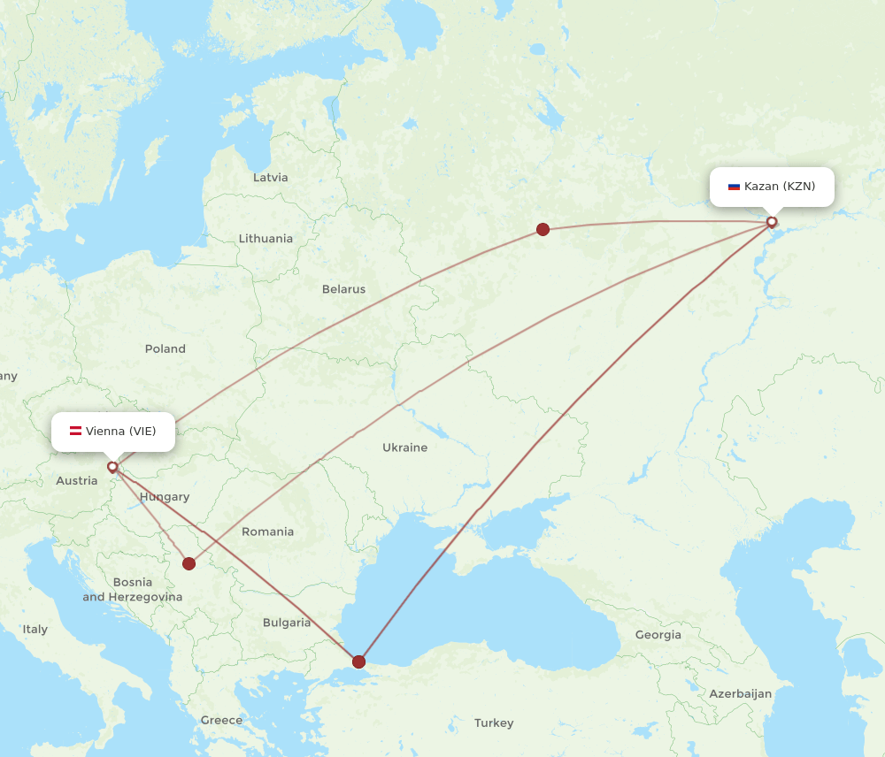 VIE-KZN flight routes