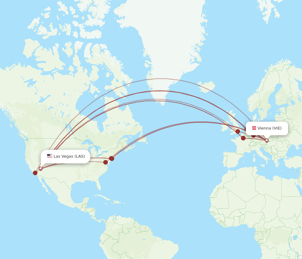 VIE-LAS flight routes