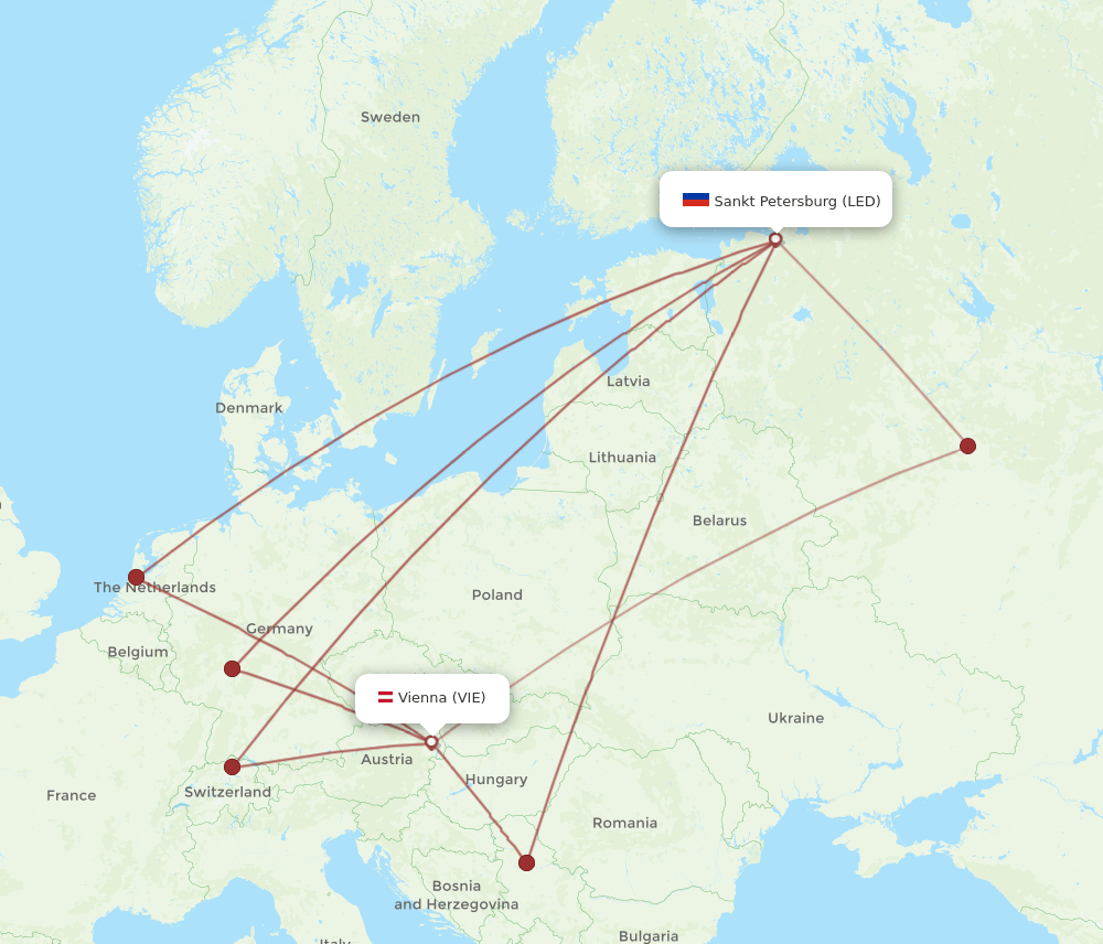 VIE-LED flight routes