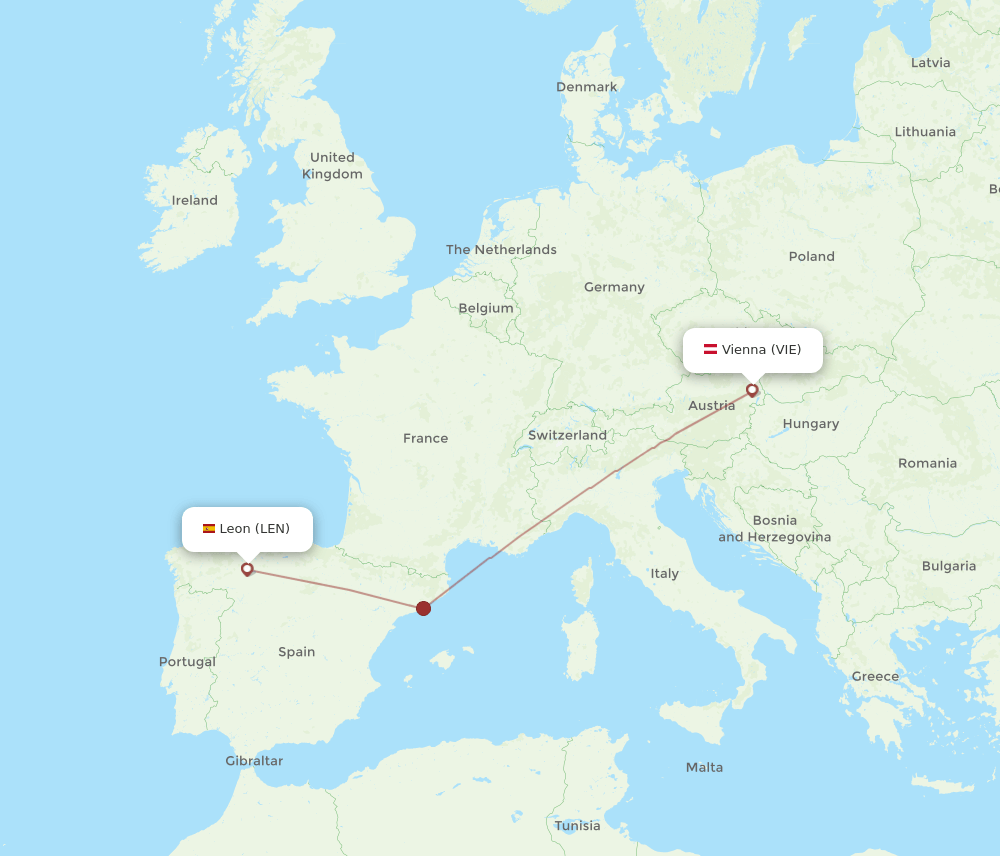 VIE-LEN flight routes