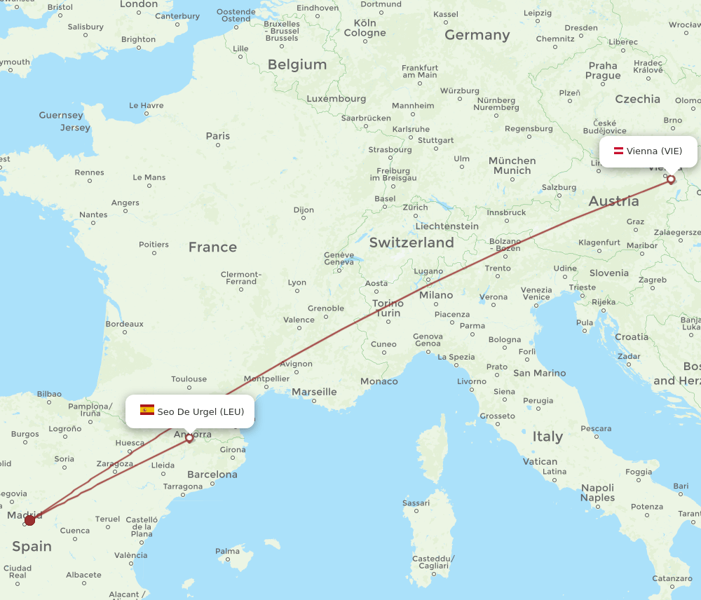 VIE-LEU flight routes