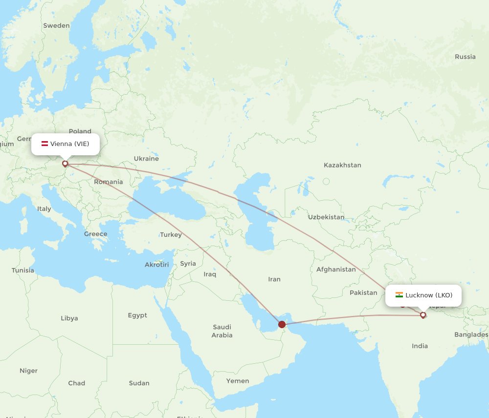 VIE-LKO flight routes