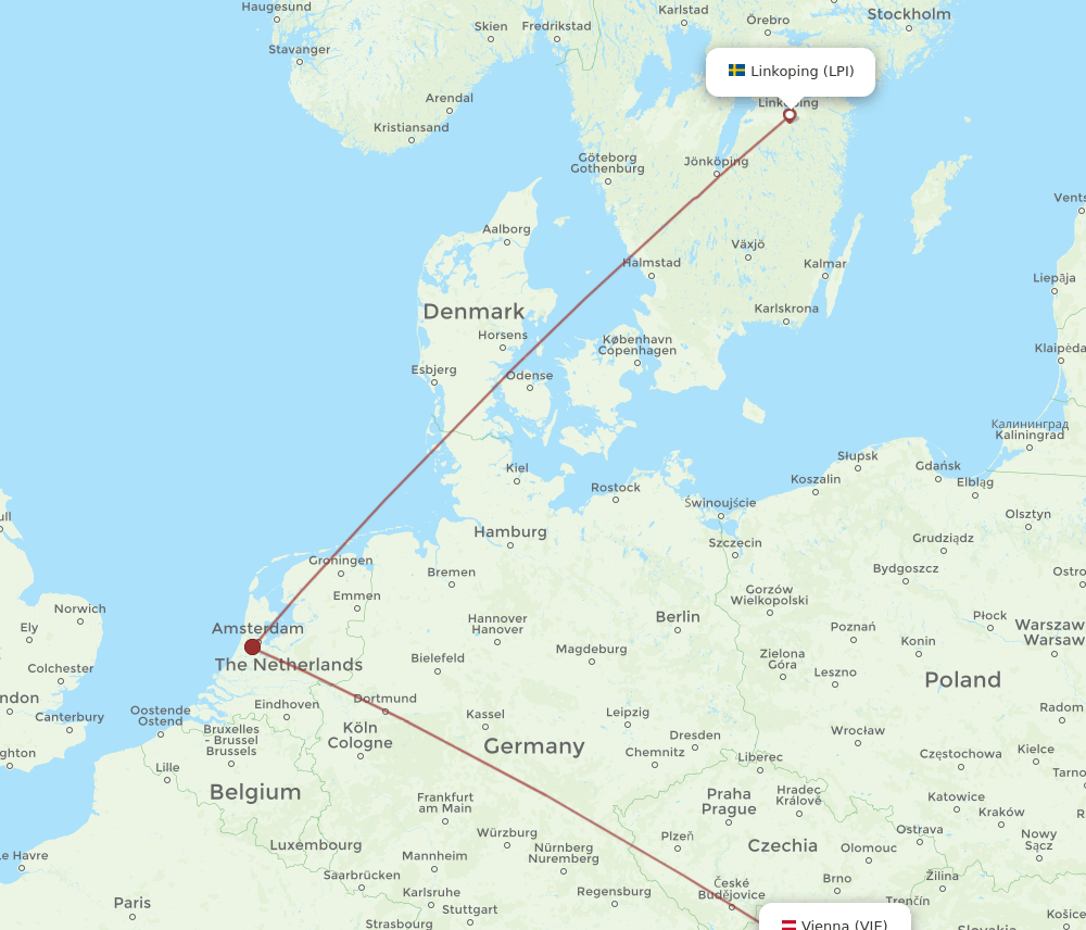 VIE-LPI flight routes