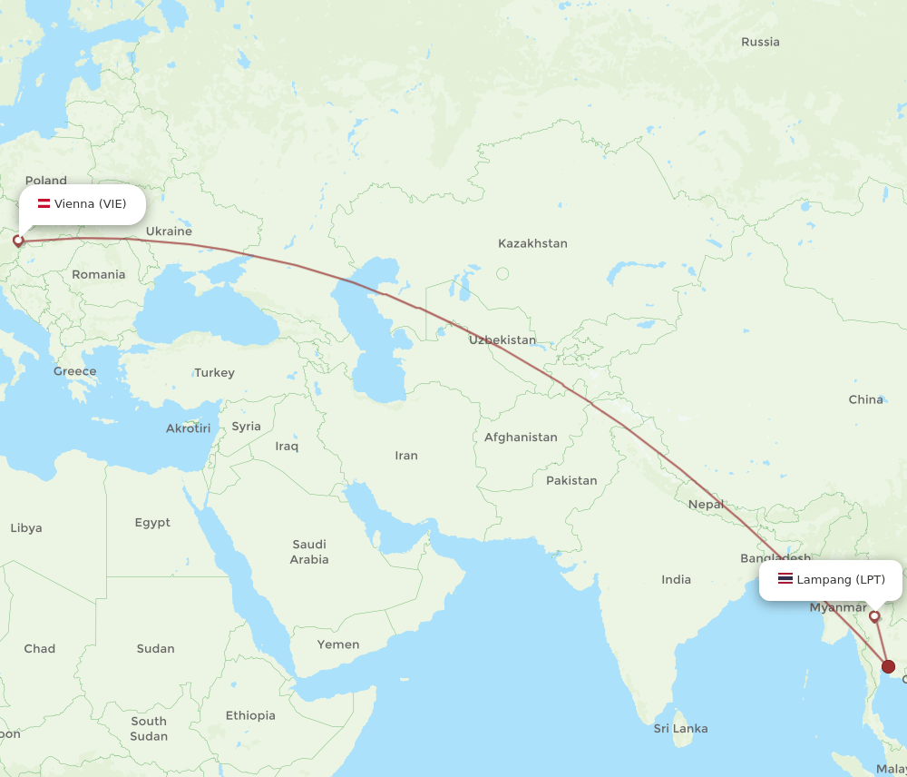 VIE-LPT flight routes