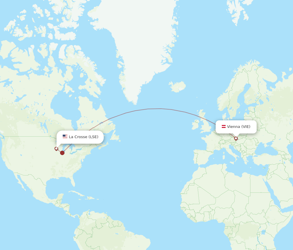 VIE to LSE flights and routes map