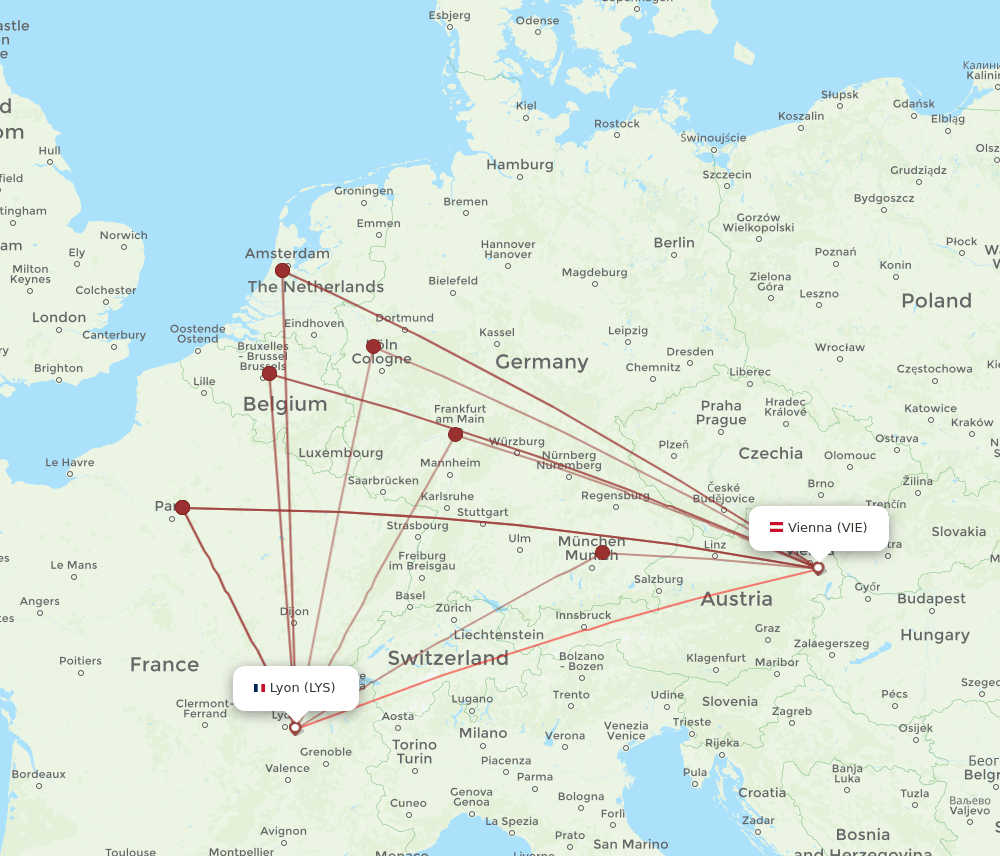 VIE-LYS flight routes