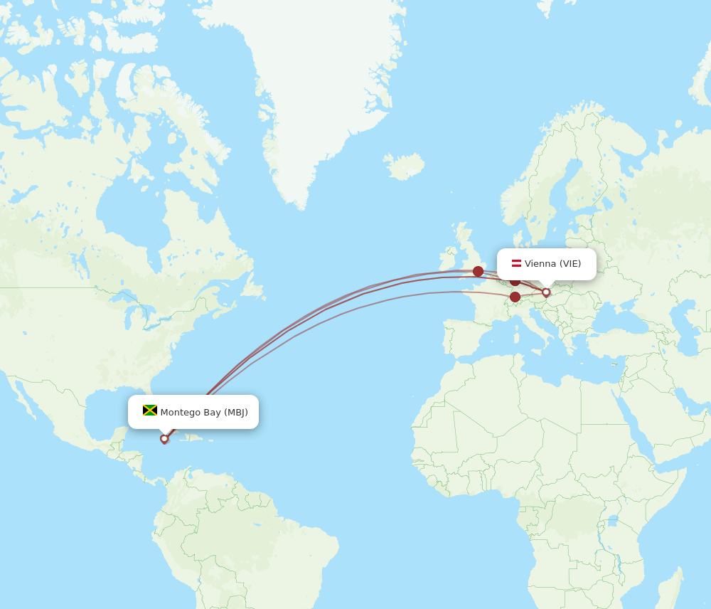 VIE-MBJ flight routes